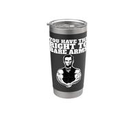Abraham Lincoln Bare Arms Tienes derecho a las armas desnudas Vaso térmico de acero inoxidable de doble pared