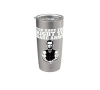 Abraham Lincoln Bare Arms Tienes derecho a las armas desnudas Vaso térmico de acero inoxidable de doble pared