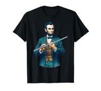 Abraham Lincoln Flauta Performance Pop Art Camiseta