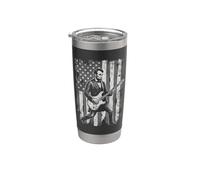 Abraham Lincoln Guitarra Camiseta Abe Lincoln Toca La Vaso térmico de acero inoxidable de doble pared