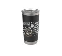Abraham Lincoln Guitarra Camiseta Abe Lincoln Toca La Vaso térmico de acero inoxidable de doble pared