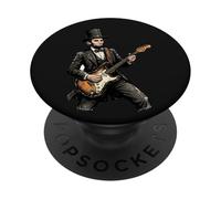 Abraham Lincoln Guitarra Eléctrica Rock Funny Abe Lincoln PopSockets PopGrip Adhesivo