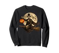Abraham Lincoln Jack O Lantern Pumpkin Full Moon Escoba Sudadera