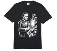 Abraham Lincoln Jugar Arcade Juego Historia Divertida Comfort Colors Adult Heavyweight T-Shirt