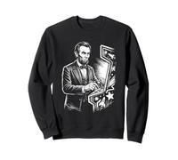 Abraham Lincoln Jugar Arcade Juego Historia Divertida Sudadera
