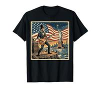 Abraham Lincoln Playing Electric Guitar 4th of July Retro Camiseta