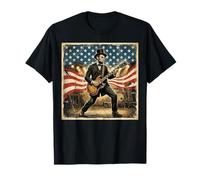 Abraham Lincoln Playing Electric Guitar 4th of July Vintage Camiseta