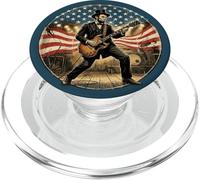 Abraham Lincoln Playing Electric Guitar 4th of July Vintage PopSockets PopGrip para MagSafe