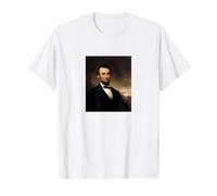 Abraham Lincoln Retrato Presidencial Vintage Abe Demócrata Camiseta gráfica económica, Hombre, Blanco, S