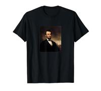 Abraham Lincoln Retrato Presidencial Vintage Abe Demócrata Camiseta gráfica económica, Hombre, Negro, S