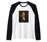 Abraham Lincoln Retrato Presidencial Vintage Abe Demócrata Camiseta Manga Raglan