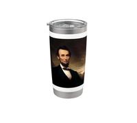 Abraham Lincoln Retrato Presidencial Vintage Abe Demócrata Vaso térmico de acero inoxidable de doble pared