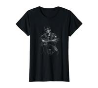 Abraham Lincoln Rock Presidente Tocando la Guitarra eléctrica Camiseta gráfica económica, Mujer, Negro, M