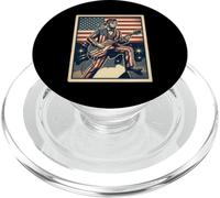 Abraham Lincoln Rock Star American Flag Guitarrista PopSockets PopGrip para MagSafe