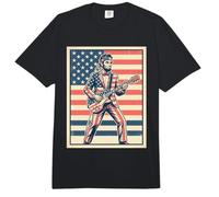 Abraham Lincoln Rock Star USA Flag Guitarrista Comfort Colors Adult Heavyweight T-Shirt