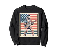 Abraham Lincoln Rock Star USA Flag Guitarrista Sudadera