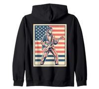 Abraham Lincoln Rock Star USA Flag Guitarrista Sudadera con Capucha