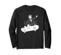 Abraham Lincoln Skateboarding Indy Grab Blanco Impresión Manga Larga