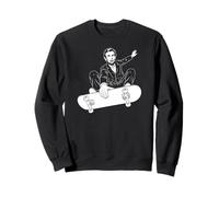 Abraham Lincoln Skateboarding Indy Grab Blanco Impresión Sudadera