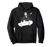 Abraham Lincoln Skateboarding Indy Grab Blanco Impresión Sudadera con Capucha