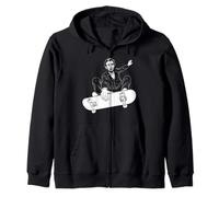 Abraham Lincoln Skateboarding Indy Grab Blanco Impresión Sudadera con Capucha