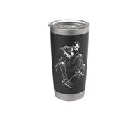 Abraham Lincoln Skateboarding Truco Historia divertida Vaso térmico de acero inoxidable de doble pared