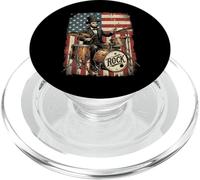 Abraham Lincoln Tocando la batería Rocker de la Bandera Estadounidense PopSockets PopGrip para MagSafe