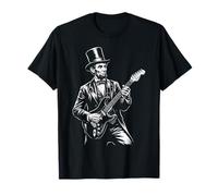 Abraham Lincoln Top Hat Boceto de Guitarra eléctrica Camiseta