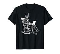 Abraham Lincoln Trabajando Remotamente En Una Computadora Portátil Divertido Camiseta