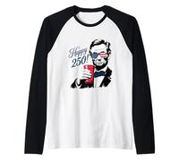 Abraham Lincoln Vintage Patriotic Happy 250! Regalo Divertido Camiseta Manga Raglan