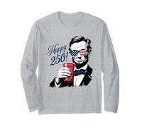 Abraham Lincoln Vintage Patriotic Happy 250! Regalo Divertido Manga Larga