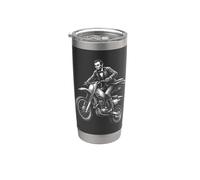 Abraham Lincoln Wheelie Dirt Bike Historia divertida Vaso térmico de acero inoxidable de doble pared
