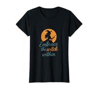 Abraza a la Bruja Dentro de la Silueta de Bruja mística Camiseta