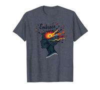 Abraza el Caos: inspiración Musical de Mente Creativa Camiseta, Hombre, Azul Jaspeado, 3XL