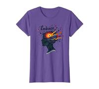 Abraza el Caos: inspiración Musical de Mente Creativa Camiseta, Mujer, Morado Jaspeado, XXL