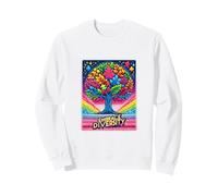 Abraza la Diversidad Autismo Conciencia árbol Rompecabezas Arco Iris Sudadera