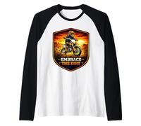 Abraza la Moto de Cross Rider Motocross Racing Motocicleta MX Camiseta Manga Raglan