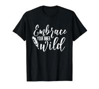 Abraza tu Pluma Interior de Aventura de Naturaleza Salvaje Camiseta gráfica económica, Hombre, Negro, M