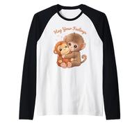 Abraza Tus Sentimientos, Lindo Mono bebé Camiseta Manga Raglan