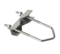 Abrazadera - abrazadera universal para mástil, fabricada en metal resistente, ideal para fijar estructuras, fácil instalación, seguro y duradero.
