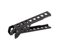 Abrazadera antiquemaduras para pícnics al aire libre, barbacoas, camping, herramienta de manipulación de alimentos de metal resistente al calor, agarre ergonómico, compacta 12,5 x 4,5 x 3 cm (negro)