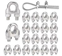 Abrazadera Cable Acero 5mm 20 piezas Abrazaderas de Perno en U de Acero Inoxidable M3 para Cable Ø 5 mm(M5)
