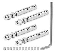 Abrazadera Cable Acero Inoxidable,4 Piezas Tensores de Alambre con M5 Hexagonal Tornillo Llave,Tensor Cable Acero Terminal de Tensión para Fijación de Tensión para Cables de Alambre de 4 mm