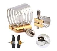 Abrazadera compacta de acero inoxidable para saxofón de ajuste de un solo tornillo para boquilla de saxofón tenor, abrazadera de metal para saxofón