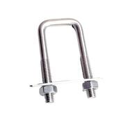 Abrazadera cuadrada de acero inoxidable con tornillo en U M6 de 8 pernos, abrazadera de tubo cuadrada, perno en ángulo recto con deflector, abrazadera cuadrada para fontanería, residencial(4pcs M8x80x