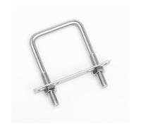 Abrazadera cuadrada de acero inoxidable M6 M8 304, perno en U, tornillo en U de ángulo recto, tuercas de abrazadera en U, deflectores de placa, juego de pernos en U(M8x50x50 2sets)