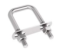 Abrazadera cuadrada de tornillo en U de acero inoxidable 304, abrazadera de tubo cuadrada, perno en U, perno en ángulo recto con deflector(M8X81X120mm-1set)