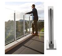 Abrazadera cuadrada de vidrio para balaustrada para balcón, terraza, loft, 90 cm de altura, sistema de soporte de valla para interior y exterior, fácil de instalar, elegante diseño de poste final