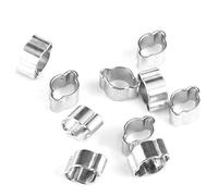 Abrazadera de accionamiento de manguera de dos orejas, 10 PCS Abrazaderas de manguera de acero inoxidable chapadas en zinc Abrazaderas de oreja Abrazadera de manguera Clip para fijación(5-7MM)