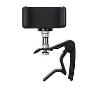 Abrazadera de afinación guitarra aleación aluminio con soporte for teléfono, ideal for grabar vídeos enseñanza y ukelele Cejilla ajustable